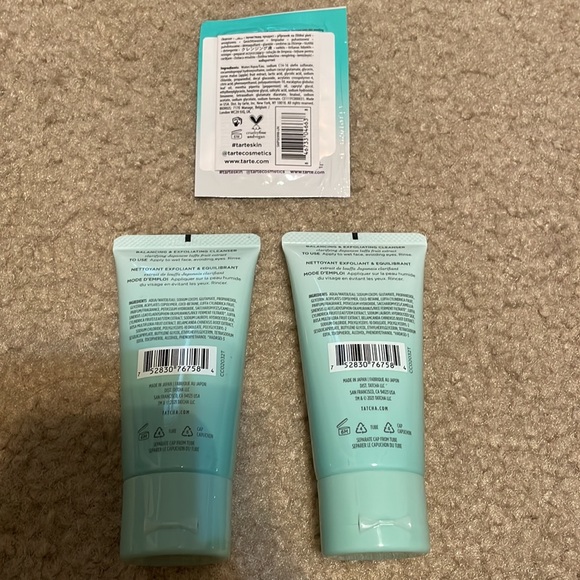 Two of Tatcha’s “the deep cleanse” balancing/exfoliating cleaner & Tarte sample - Picture 4 of 4